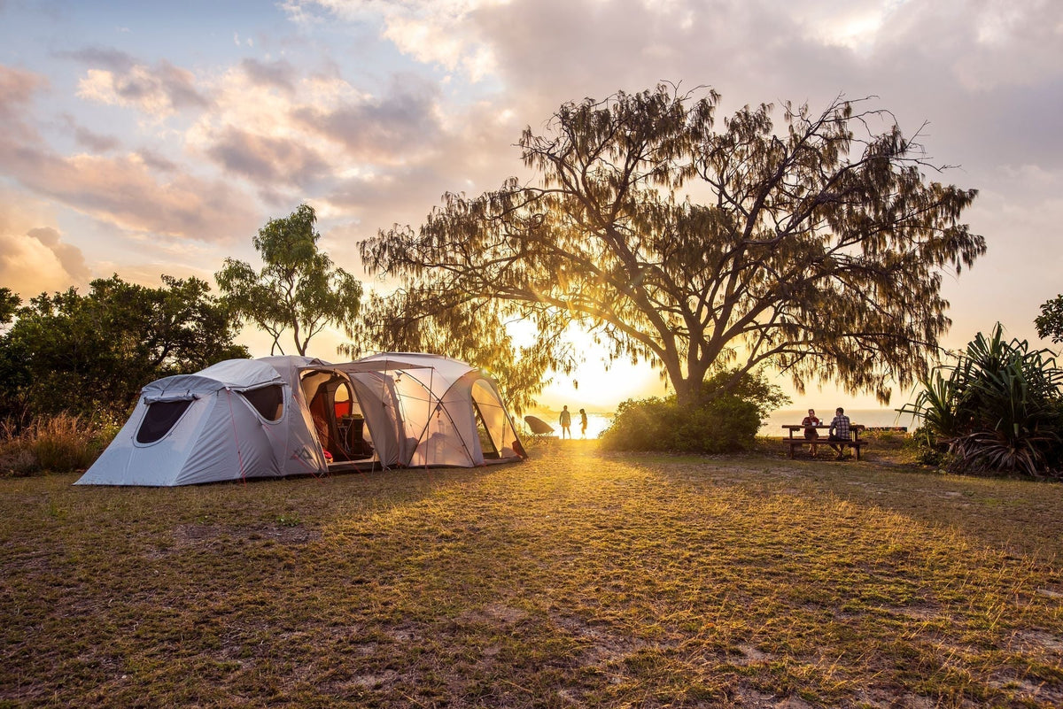 Kathamandu Camp set up at sunset