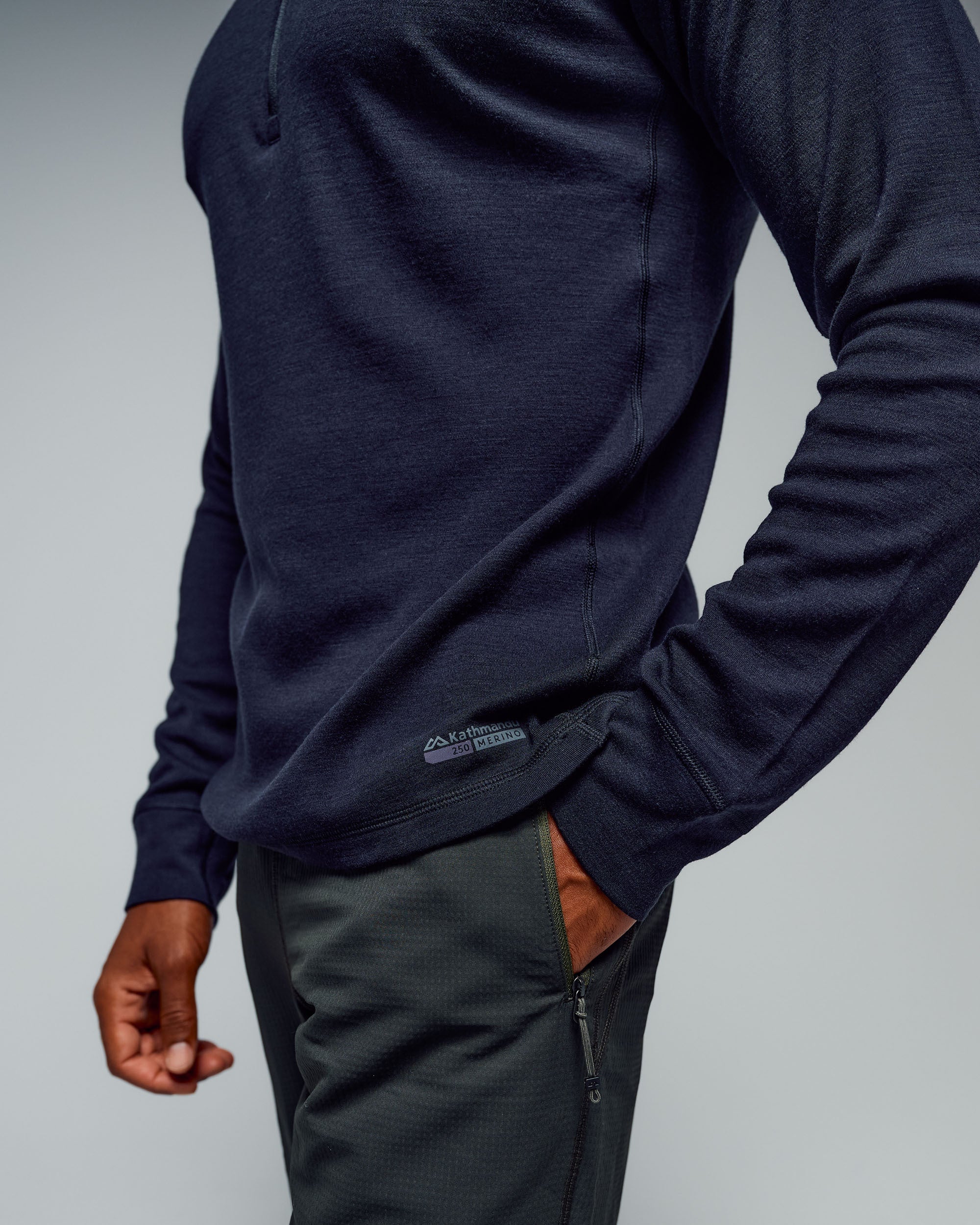 Men's K-Merino 250 Quarter Zip Long Sleeve - Black Stingray